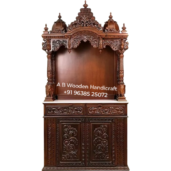 Big Size Sevan Wood Mandir With Detailed Hand Carvings