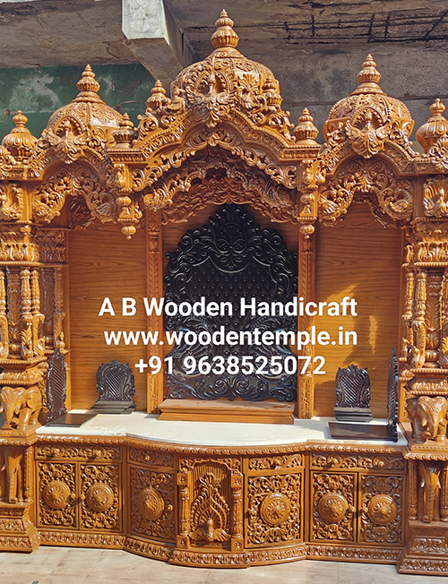 Royal Designer Sevan Wood Mandir for Usa Home