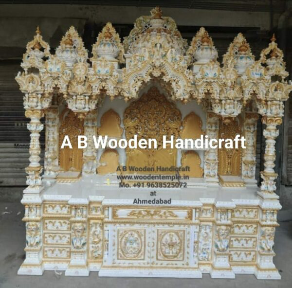 Teak Wood Bell Temple Mandapam with Sanku Chakra Namam